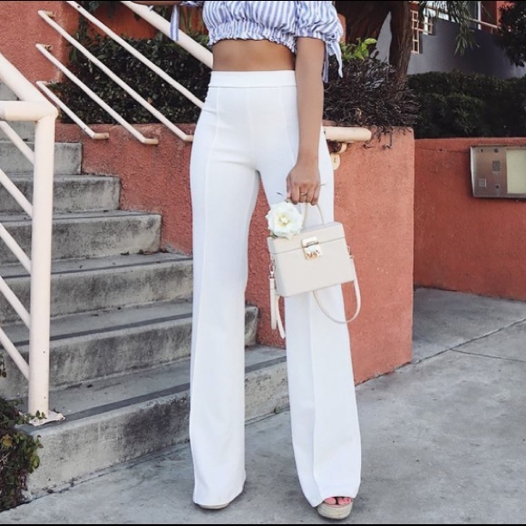 white high waisted dress pants